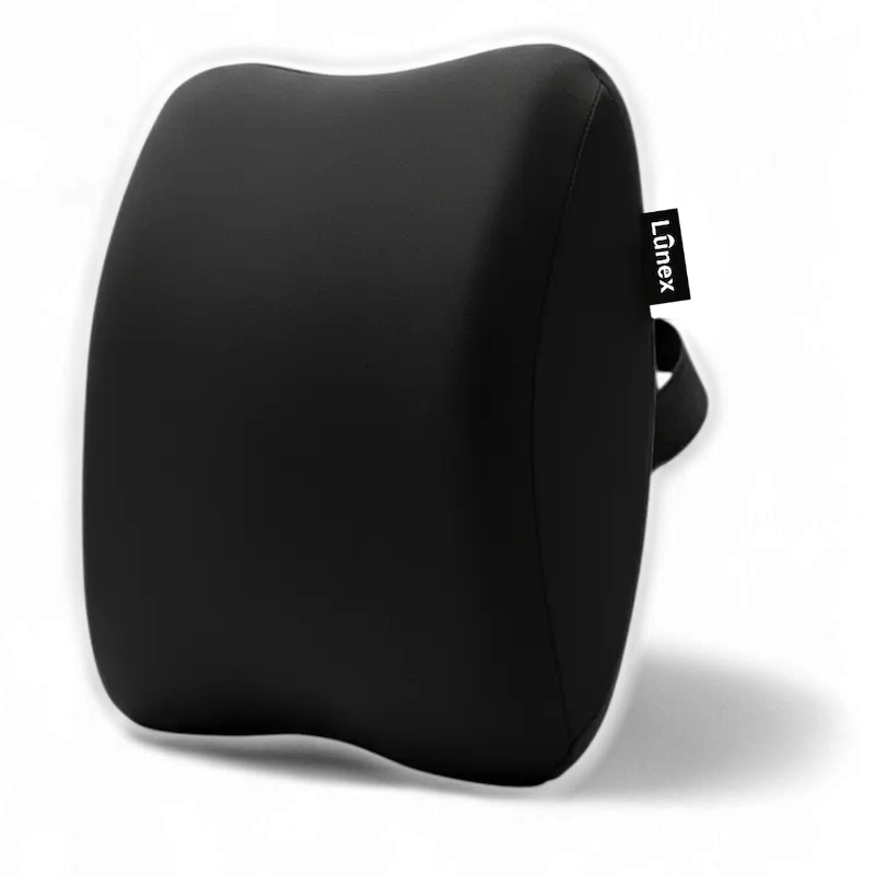 Lunex Car Neck Rest Pillow with memory foam support attached to car seat headrest