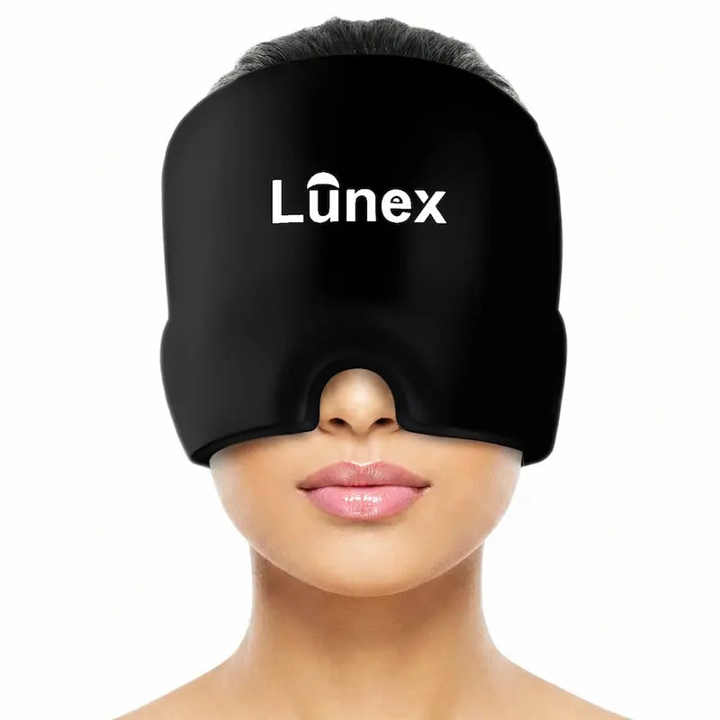 Lunex Migraine Relief Cap with hot and cold gel therapy for headache relief