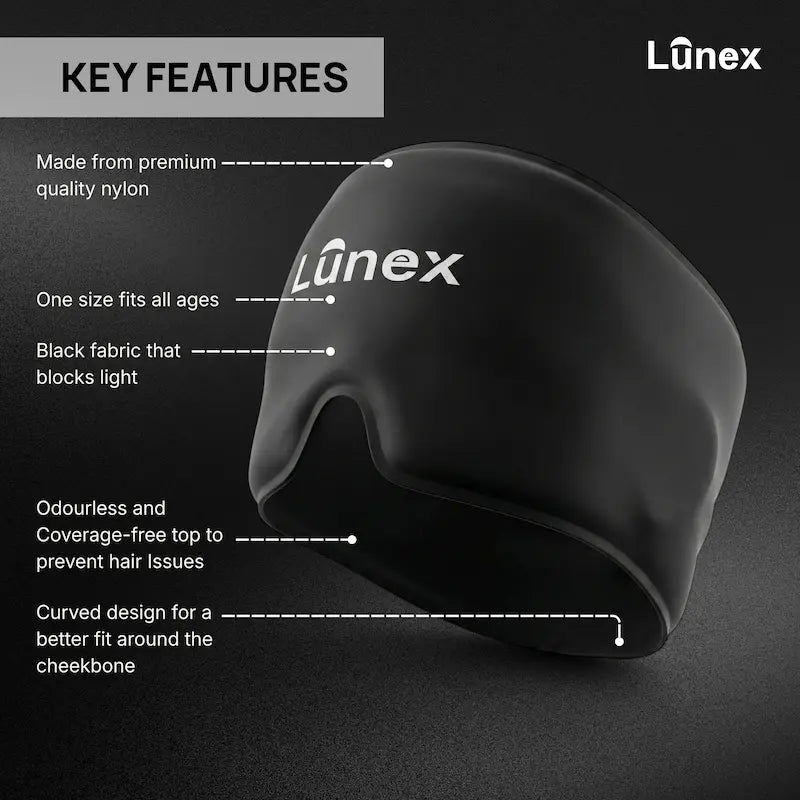 Lunex Migraine Relief Cap with hot and cold gel therapy for headache relief
