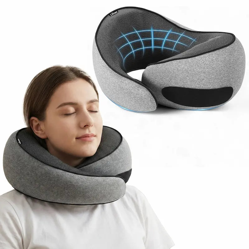 Lunex Travel Neck Pillow – Memory Foam Support for Flights, Trains & Long Journeys